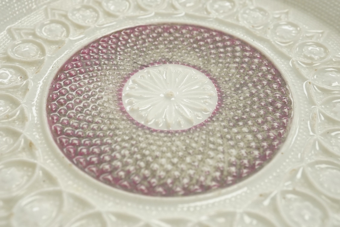 A Meissen plate, a Zsolnay box and cover, and two continental plates, largest 24cm in diameter